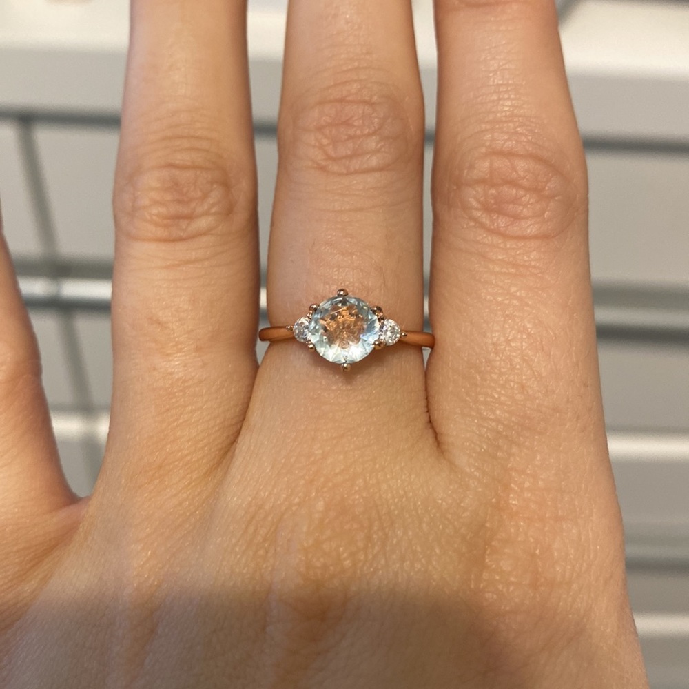 Aquamarine Rose Gold Ring